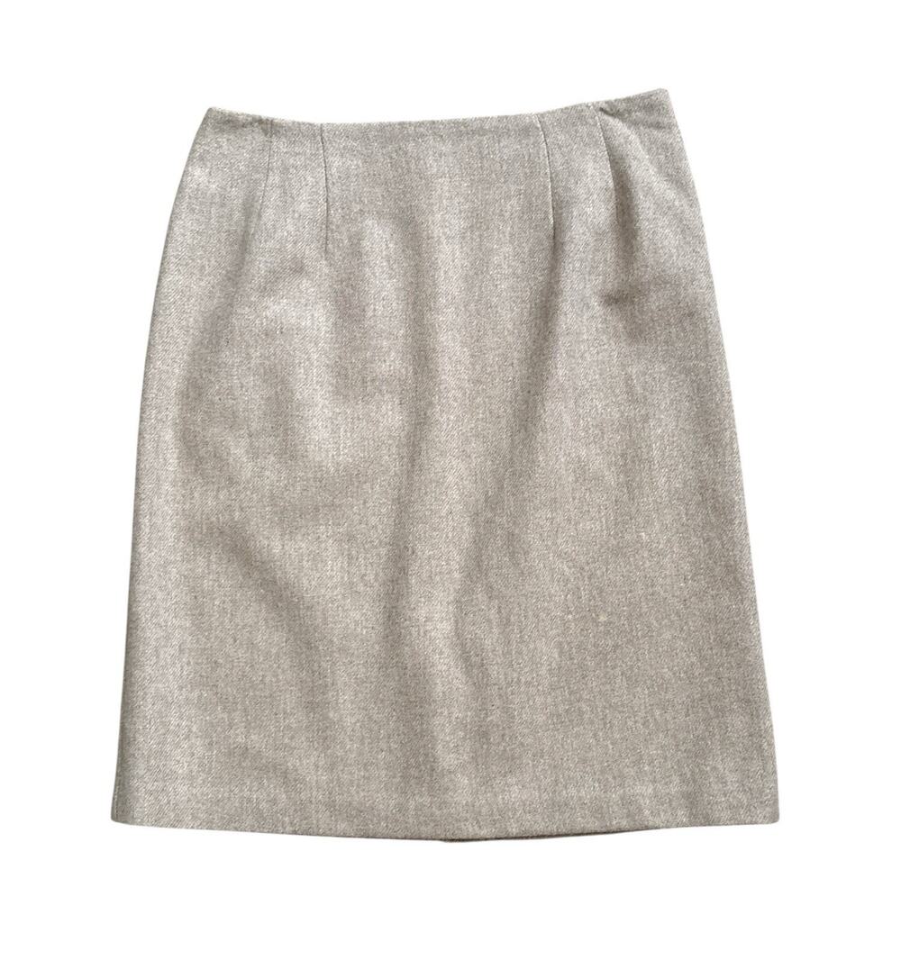 JG Hook Skirt Womens 12 Vintage 100% Wool Beige Straight Pencil Skirt Lined